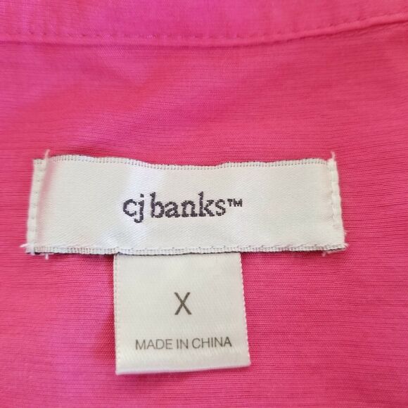 CJ banks Jacket short sleeve High neck collar - Color Fuchsia - Size X - Picture 5 of 5
